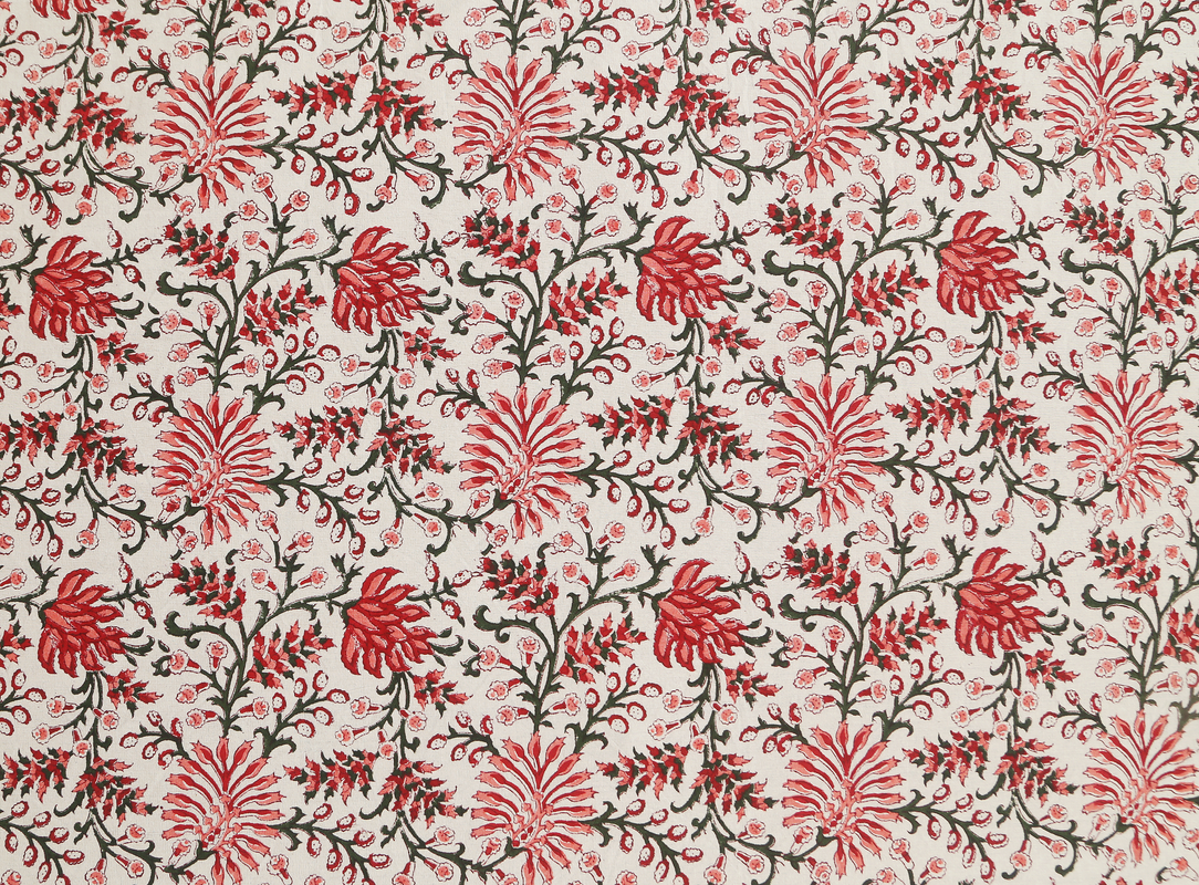 Hand Block Printed Cotton Bedsheet with 2 Pillow Cover - Pink Chokda palla